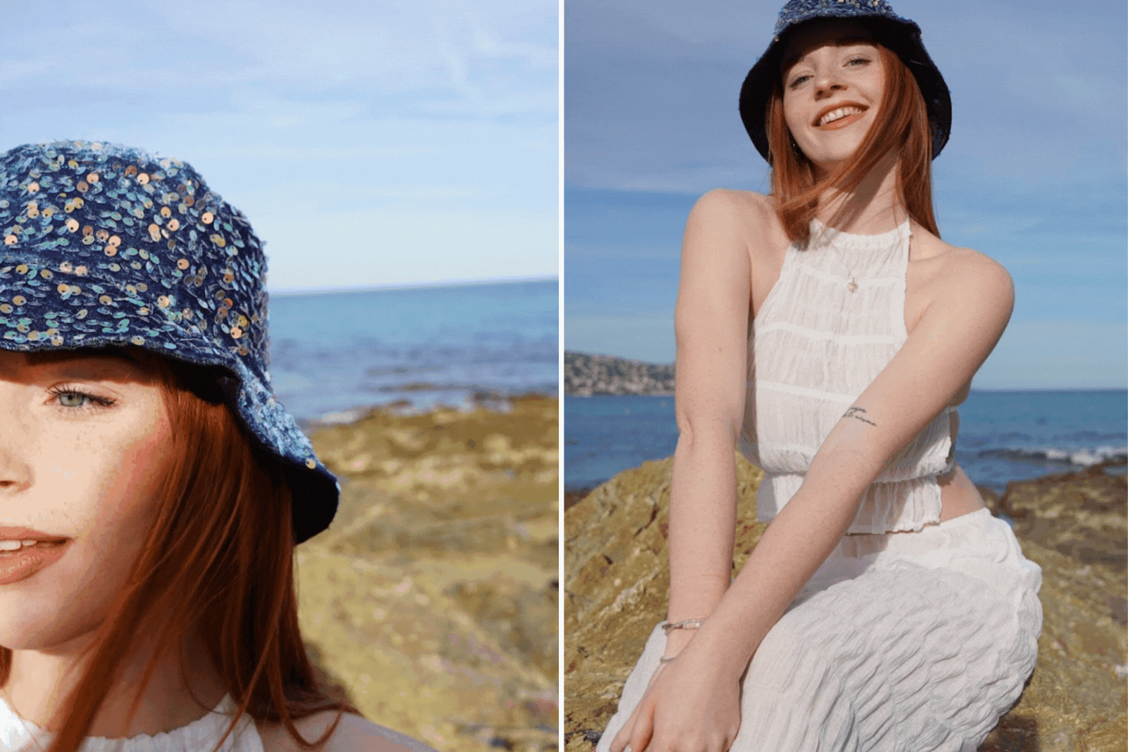 <p><strong data-start="716" data-end="730">Style tip:</strong> Swap heavy accessories for a sequin bucket hat &mdash; light, fun and made for beachy days. 🌞</p>